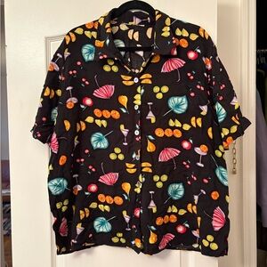 Colorful Tiki Hawaiian Button-Down Shirt